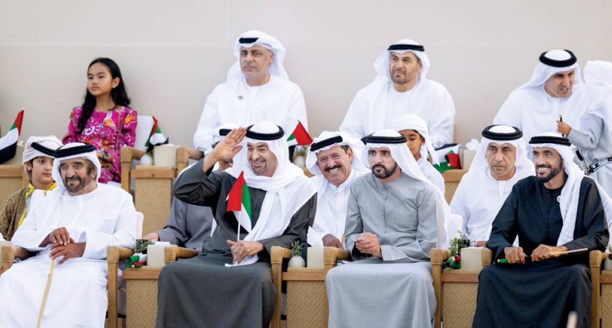  محمد بن زايد متابعاً المسيرة بحضور منصور بن زايد وحمدان بن محمد وسيف بن محمد ونهيان بن زايد وسلطان بن حمدان 