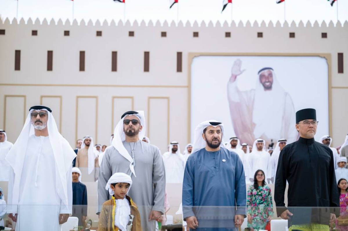  حمدان وسيف بن زايد وسعيد بن حمدان ومحمد بن سيف بن زايد خلال الحفل 