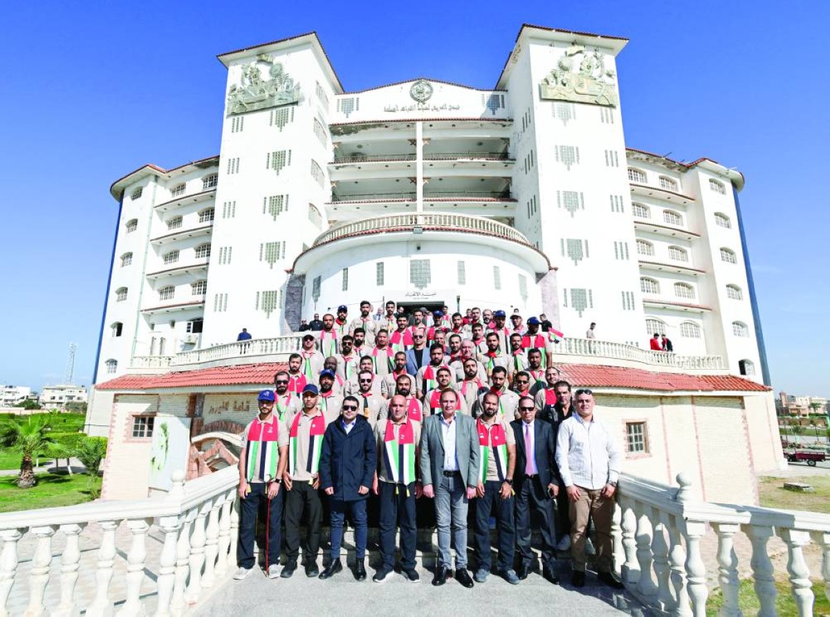  خلال الاحتفال بعيد الاتحاد الذي نظمه المركز اللوجستي للمساعدات الإماراتية في العريش  