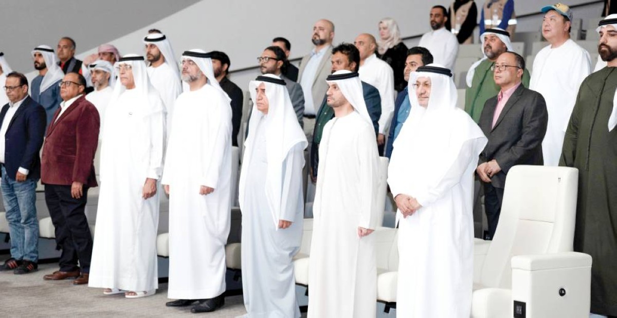 محمد المعلا وحميد القطامي وسليمان الجاسم والحضور خلال الحفل