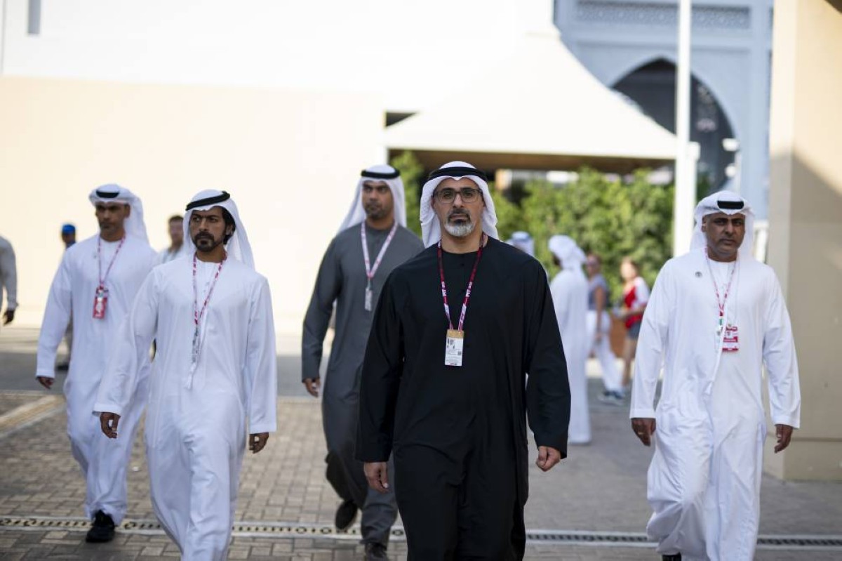 خالد بن محمد بن زايد يزور فعاليات اليوم الختامي لسباق جائزة الاتحاد للطيران الكبرى للفورمولا 1