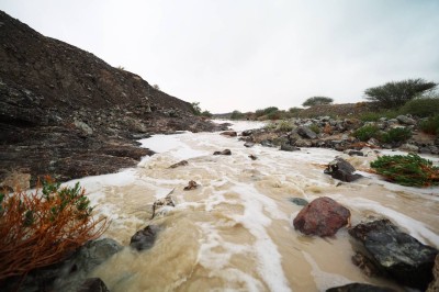 جريان الأودية في منطقة وادي شوكة