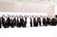 محمد بن سعود خلال حضوره العرس الجماعي