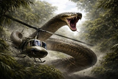 أفعى بطول 15 متراً تهاجم مروحية.. ما حقيقة أسطورة ثعبان الكونغو؟