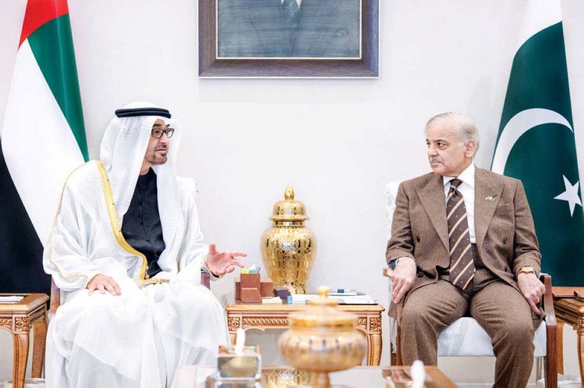 رئيس الدولة ورئيس وزراء باكستان خلال اللقاء 