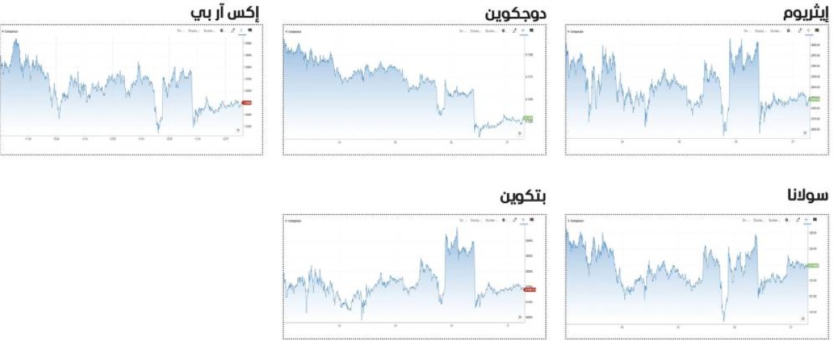 أداء باهت للعملات المشفرة في أسبوع
