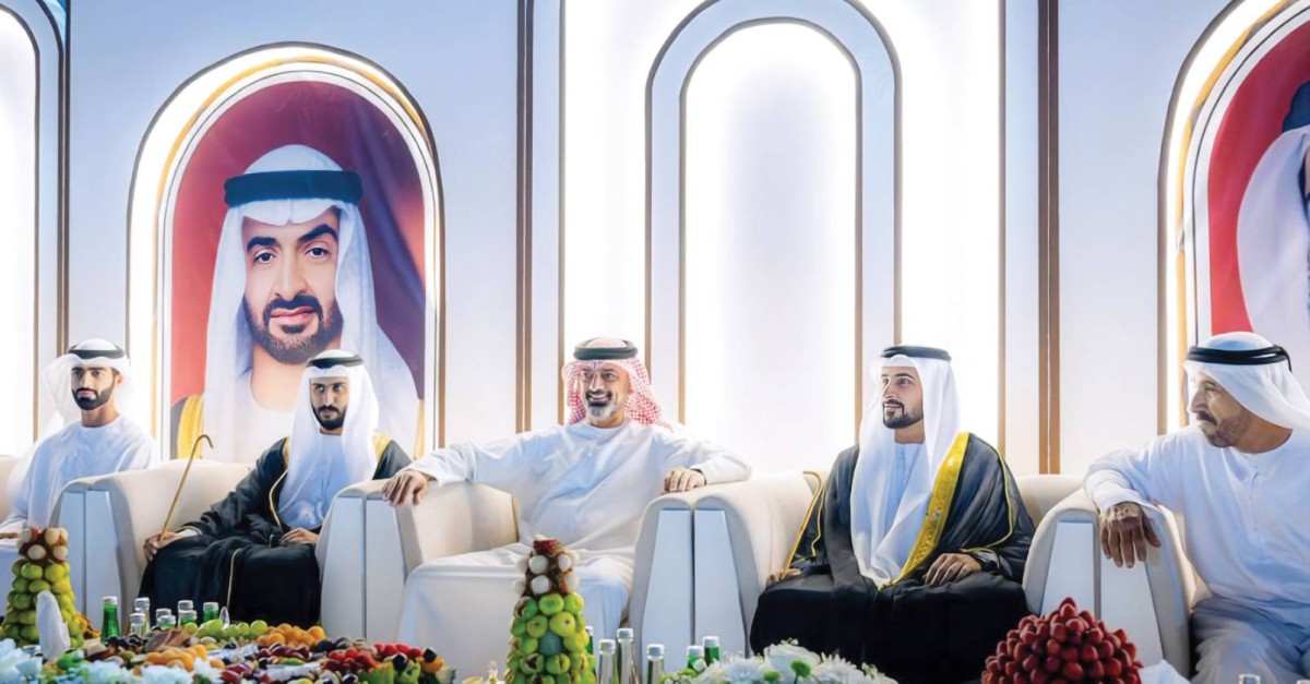  عمار النعيمي وحميد بن عمار خلال حضور حفل الاستقبال  