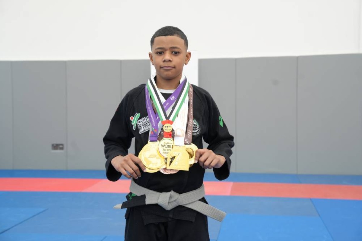 صقر النعيمي.. ابن الـ 12 عاماً مشروع بطل عالمي في رياضة الجوجيتسو