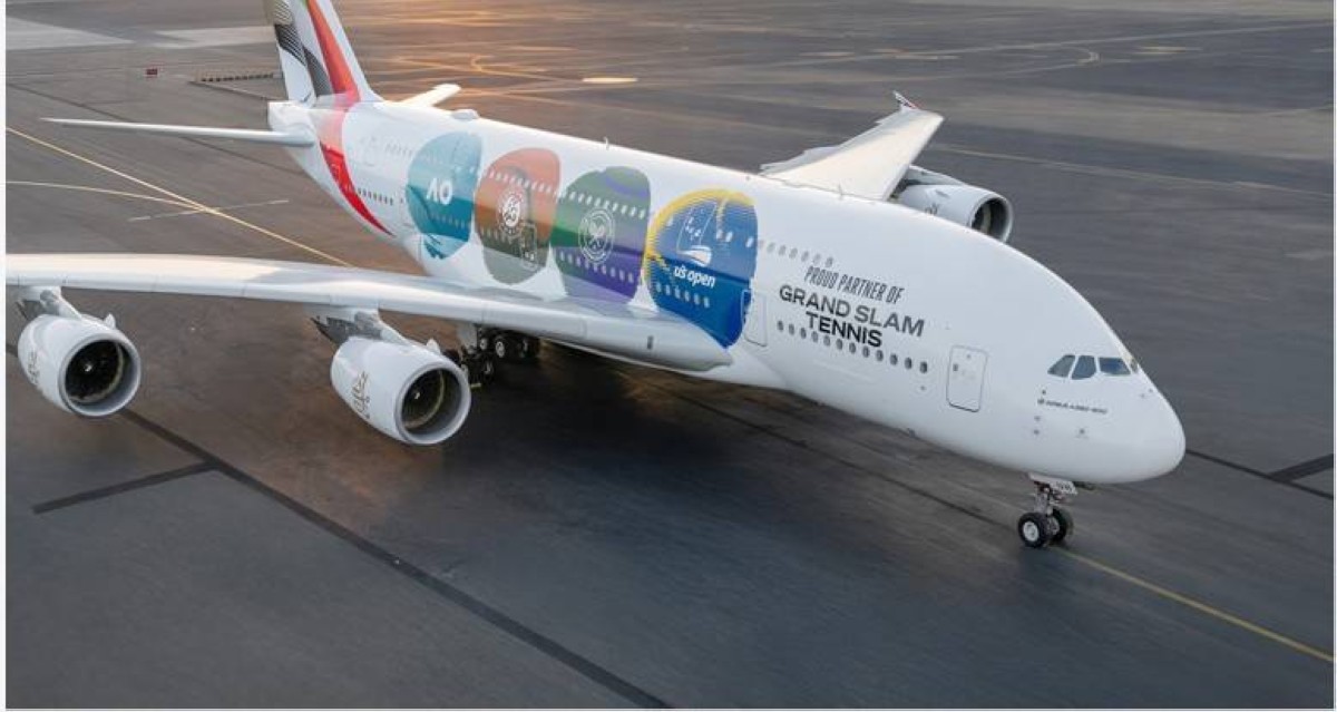 طيران الإمارات.. كسوة خاصة لطائرات الإيرباص A380 احتفاء برعاية «الغراند سلام» الأربع
