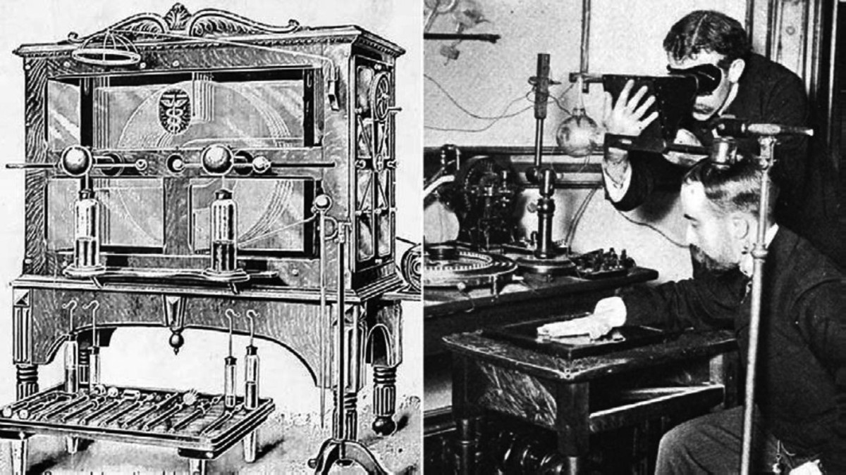 1896 -  أول عرض لجهاز الأشعة السينية بعدما اكتشفها الألماني فيلهلم رونتجن.