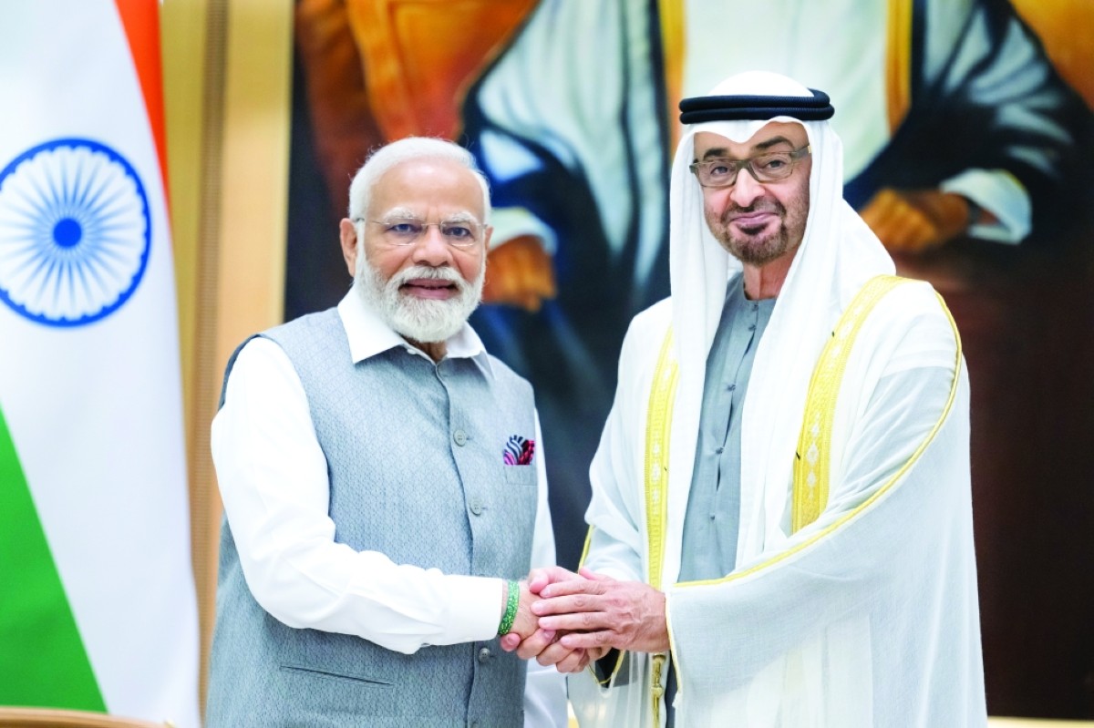 محمد بن زايد يبدأ اليوم زيارة إلى الهند لبحث علاقات الشراكة والتعاون
