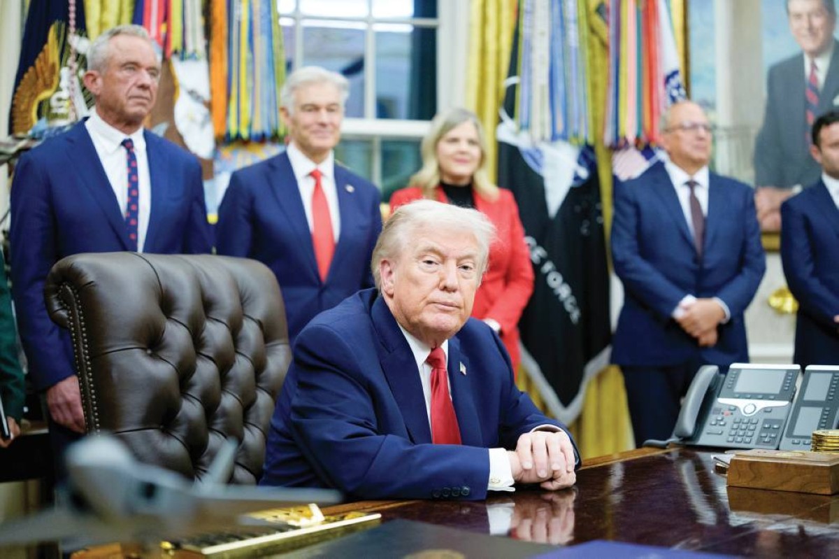 ترامب خلال حفل توقيع أمر تنفيذي بإنشاء «مبادرة التعافي الأمريكي العظيم» |