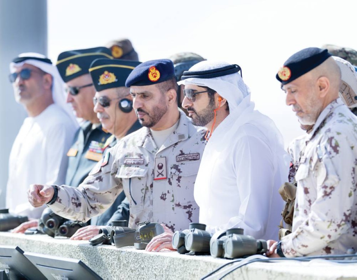  حمدان بن محمد يشهد التمرين بحضور ذاكر حسنوف ومحمد المزروعي وكريم ولييف وأحمد بن طحنون
