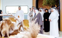سلطان القاسمي خلال افتتاح متحف الذيد للحياة الفطرية