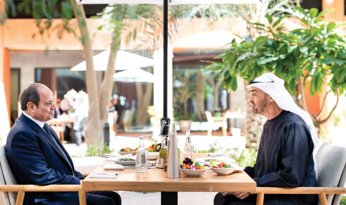  محمد بن زايد وعبدالفتاح السيسي خلال اللقاء 
