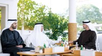 رئيس الدولة يستقبل حاكم رأس الخيمة وولي عهده