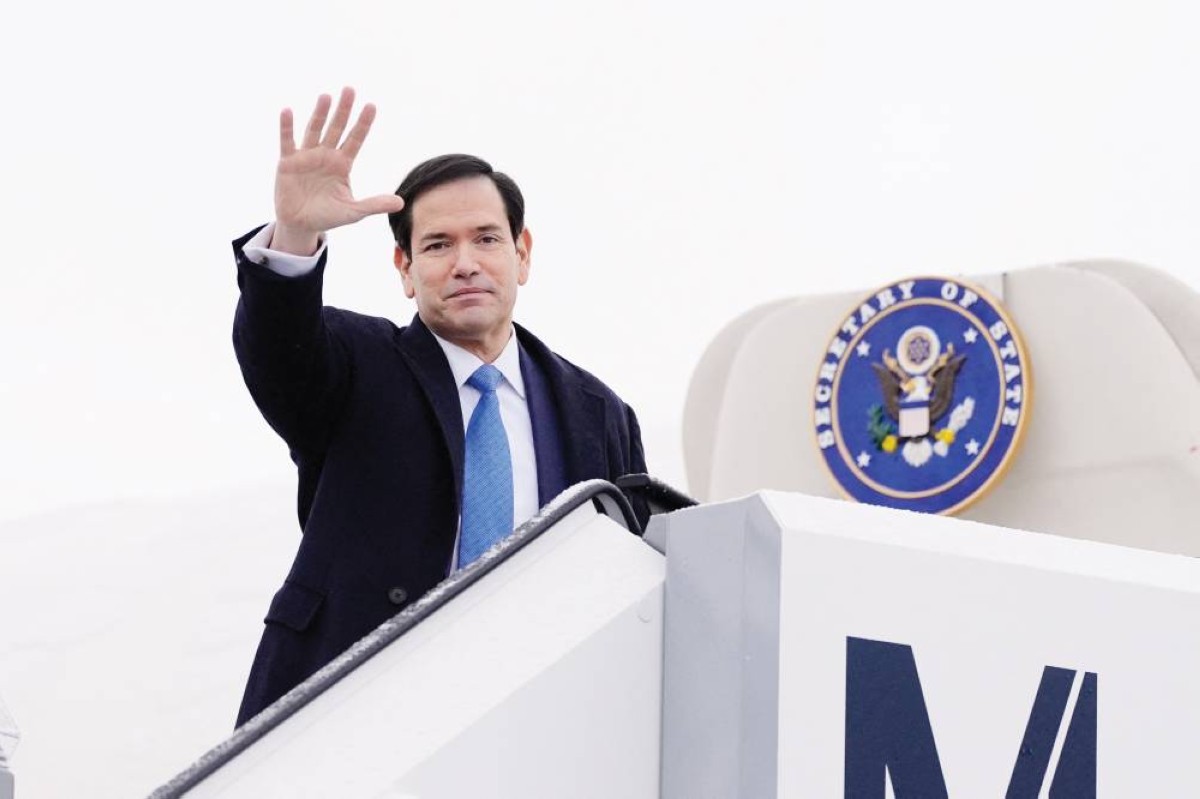 روبيو لدى مغادرته المطار بعد حضوره مؤتمر ميونيخ للأمن