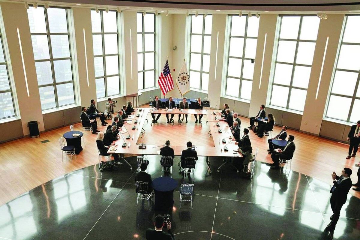 المجموعة الرباعية في نيويورك خلال اجتماعها بمشاركة شخبوط بن نهيان