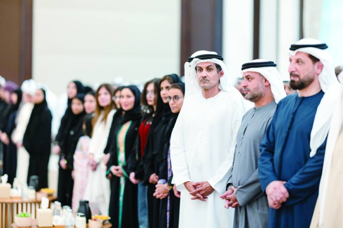 ABU DHABI, UNITED ARAB EMIRATES - February 25, 2026: HE Sheikh Mohamed bin Hamad bin Tahnoon Al Nahyan, Advisor to the UAE President (2nd R) and HE Ali Mohamed Hammad Al Shamsi, Secretary-General of the UAE Supreme Council for National Security (3rd R), attend an Iftar reception at Al Bateen Palace.

( Ryan Carter / UAE Presidential Court )
---