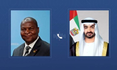 رئيس الدولة يتلقى اتصالاً هاتفياً من رئيس أفريقيا الوسطى أدان خلاله الاعتداءات الإيرانية ضد الإمارات