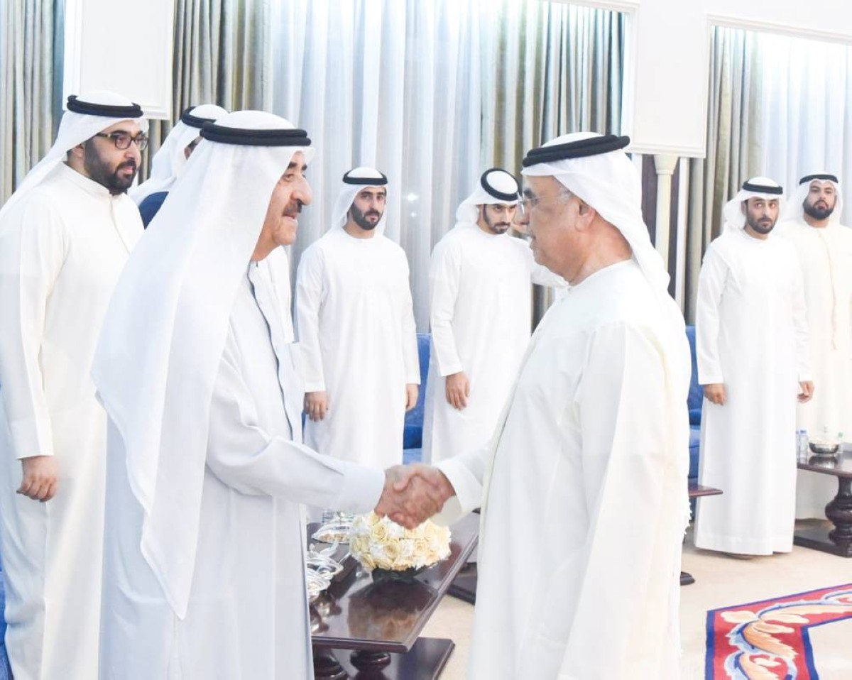 سعود المعلا خلال استقبال المهنئين بحضور راشد بن سعود