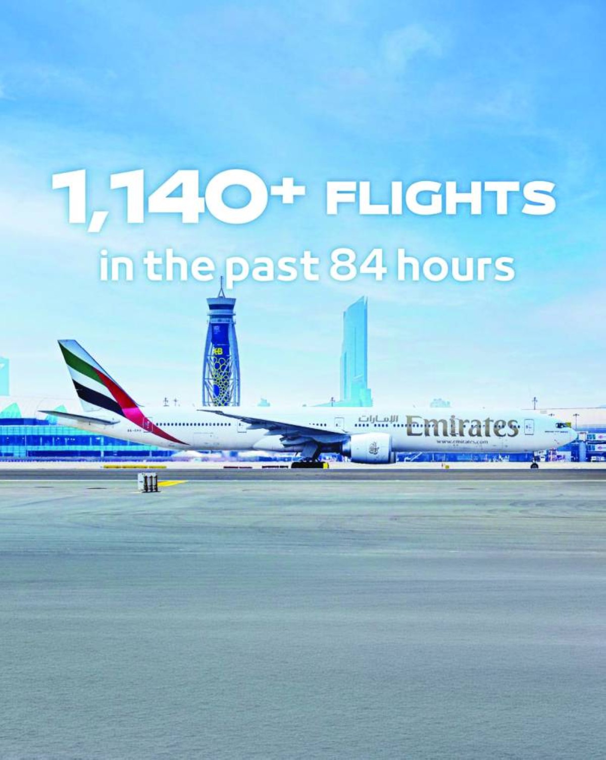 1140 رحلة من مطار دبي خلال 84 ساعة لإعادة المسافرين