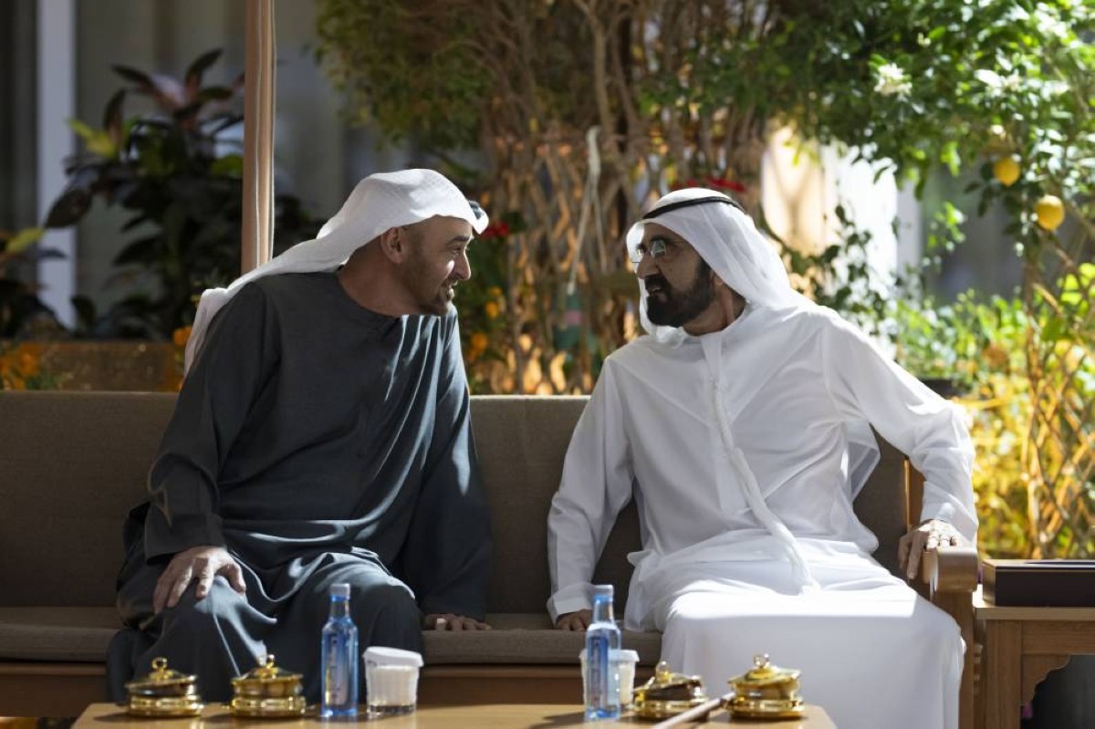 محمد بن زايد ومحمد بن راشد يبحثان شؤون الوطن خلال لقائهما في استراحة المرموم بدبي