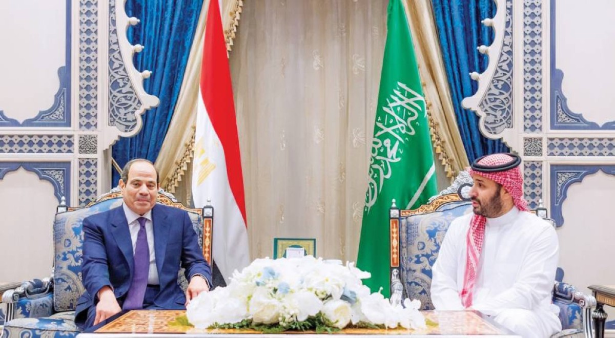 محمد بن سلمان خلال المحادثات مع السيسي في جدة 