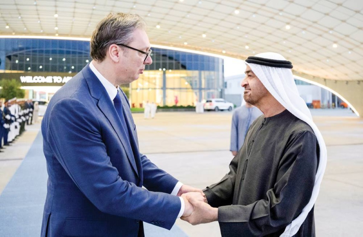  محمد بن زايد خلال استقبال ألكسندر فوتشيتش 