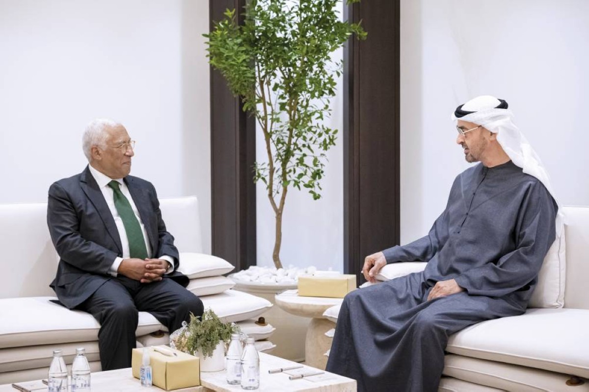 محمد بن زايد خلال استقباله أنطونيو كوستا