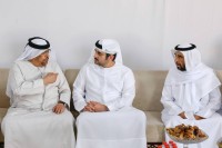 مكتوم بن محمد يقدم واجب العزاء في وفاة مطر خلفان بالروضة المزروعي