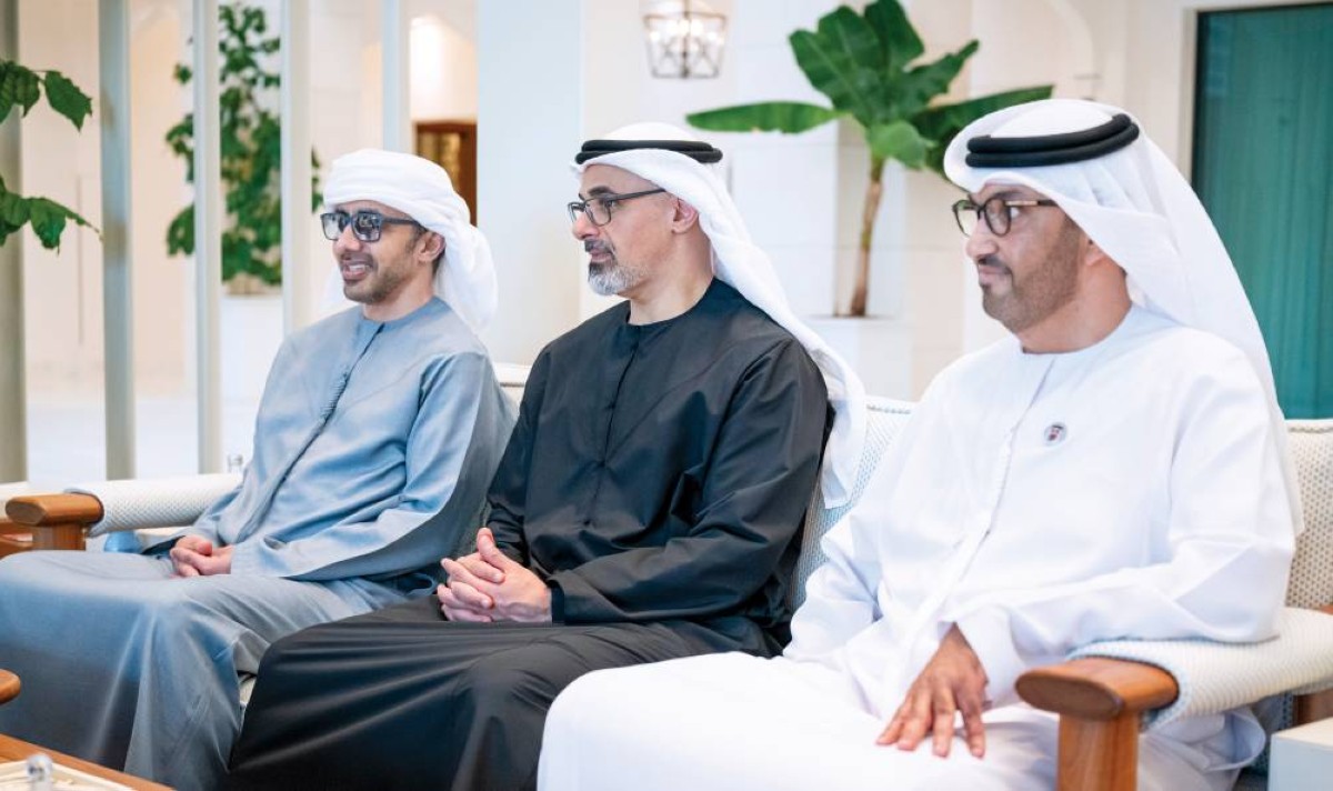 خالد بن محمد وعبدالله بن زايد وسلطان الجابر
