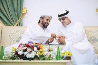 هزاع بن زايد خلال زيارة مسلم بن حم العامري