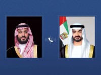 محمد بن زايد يتلقى اتصالاً هاتفياً من ولي عهد السعودية