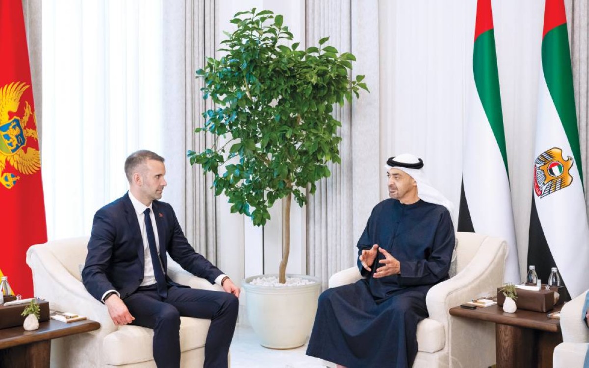 محمد بن زايد خلال استقباله ميلويكو سباجيك