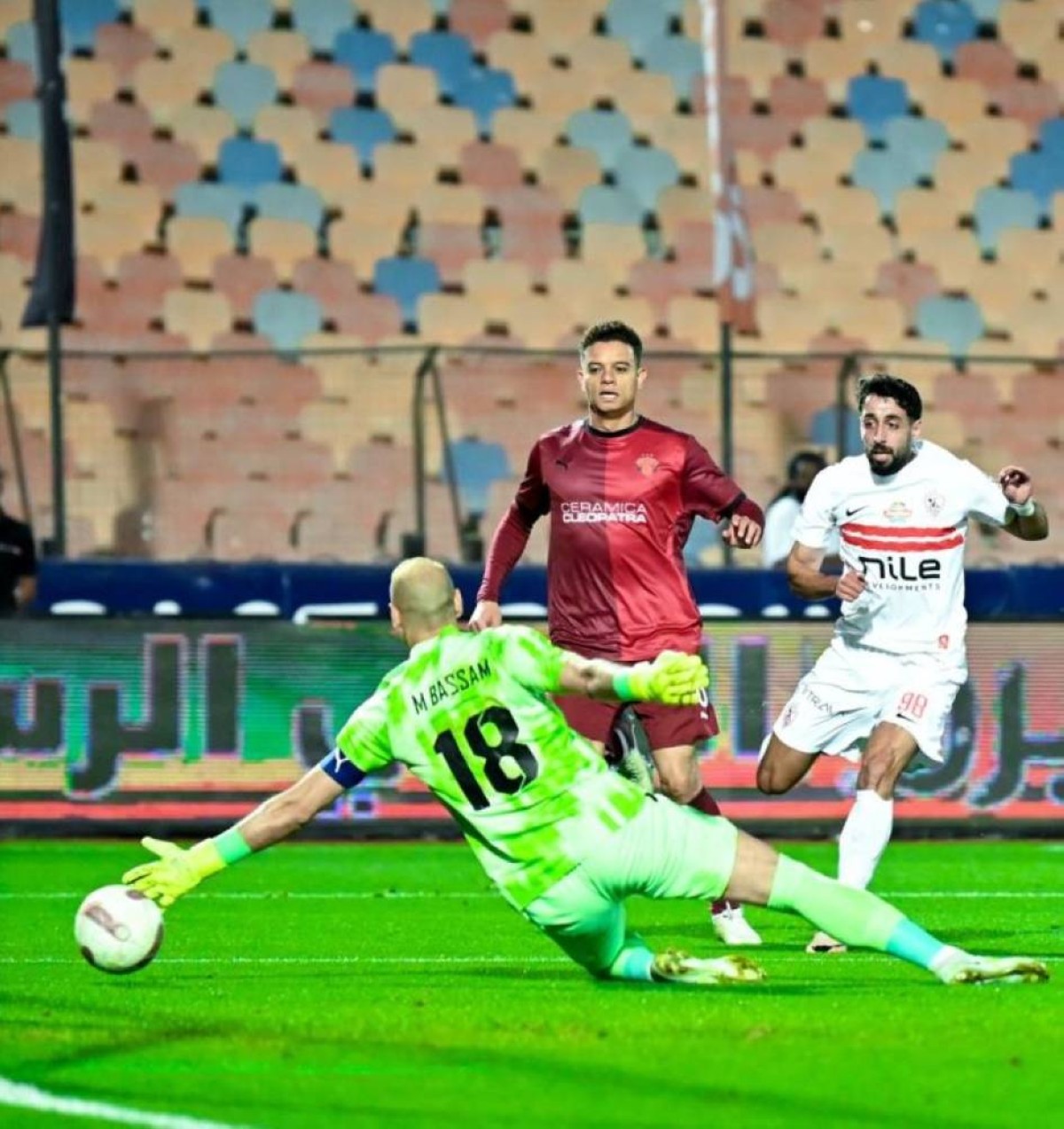 لقطة من مباراة الزمالك وسيراميكا كليوباترا