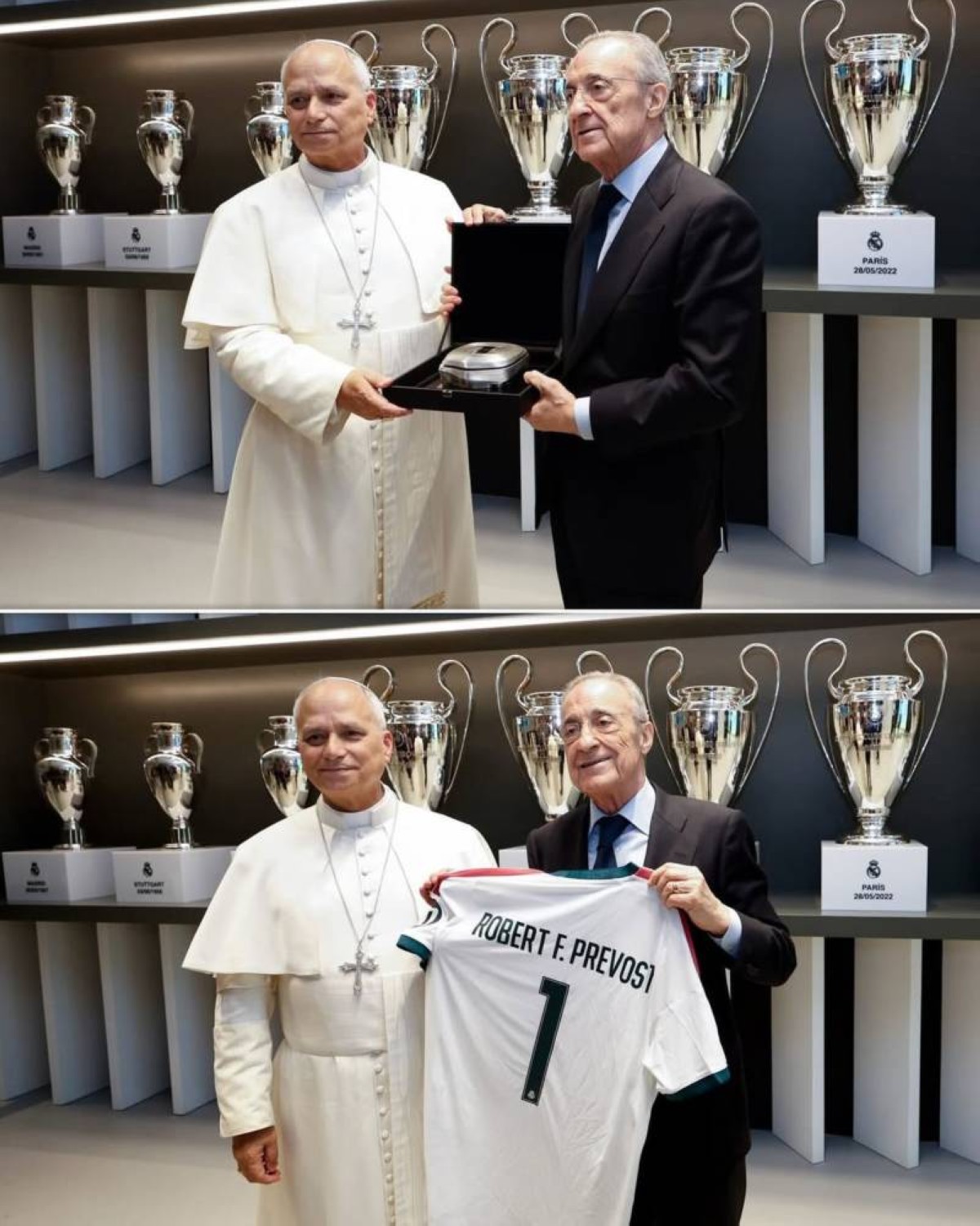 بيريز يهدي بابا الفاتيكان قميص ريال مدريد