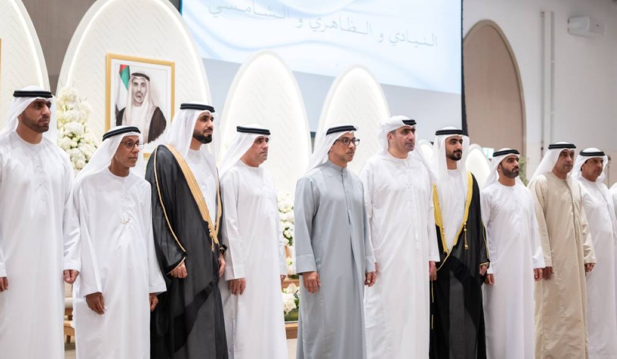 منصور بن زايد لدى حضوره حفل الاستقبال