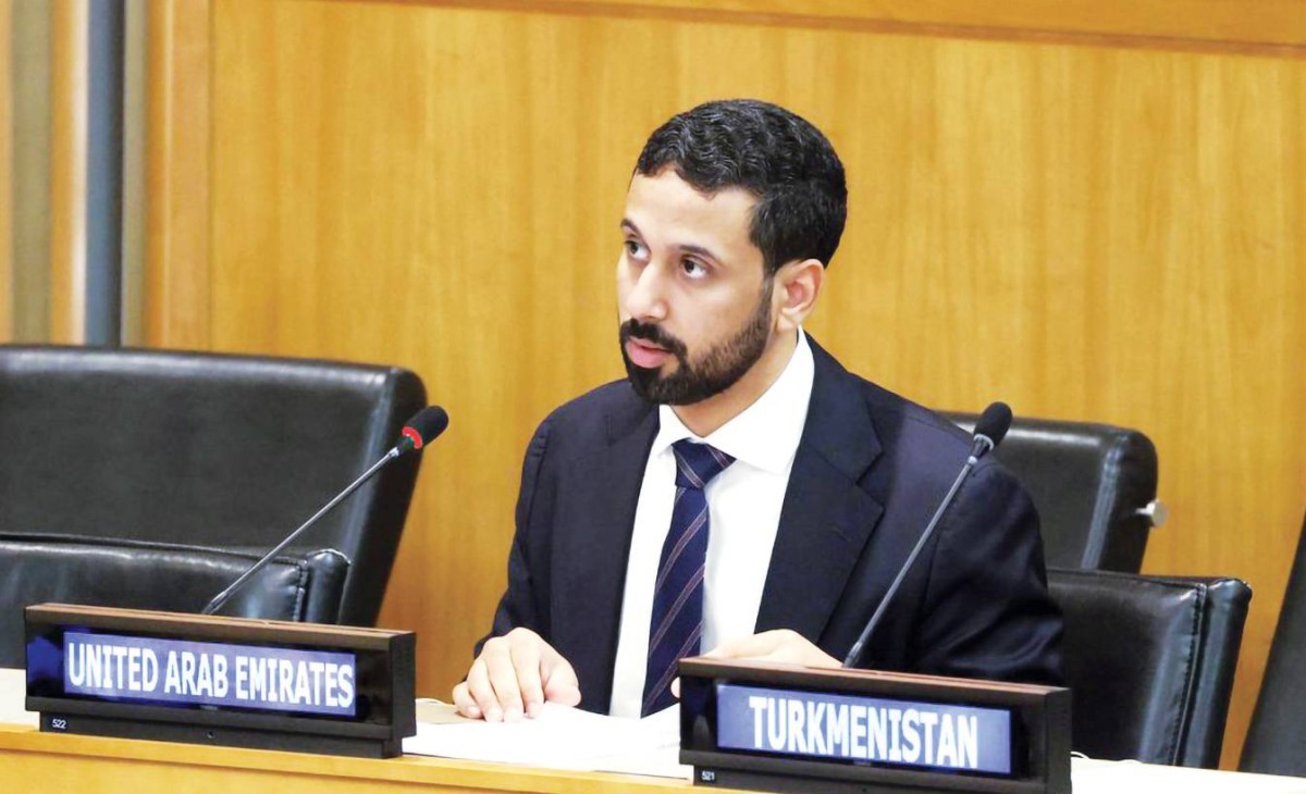 عبد الله العجيلي خلال إلقائه بيان الإمارات في اجتماع الدول الأطراف باتفاقية الأمم المتحدة لقانون البحار