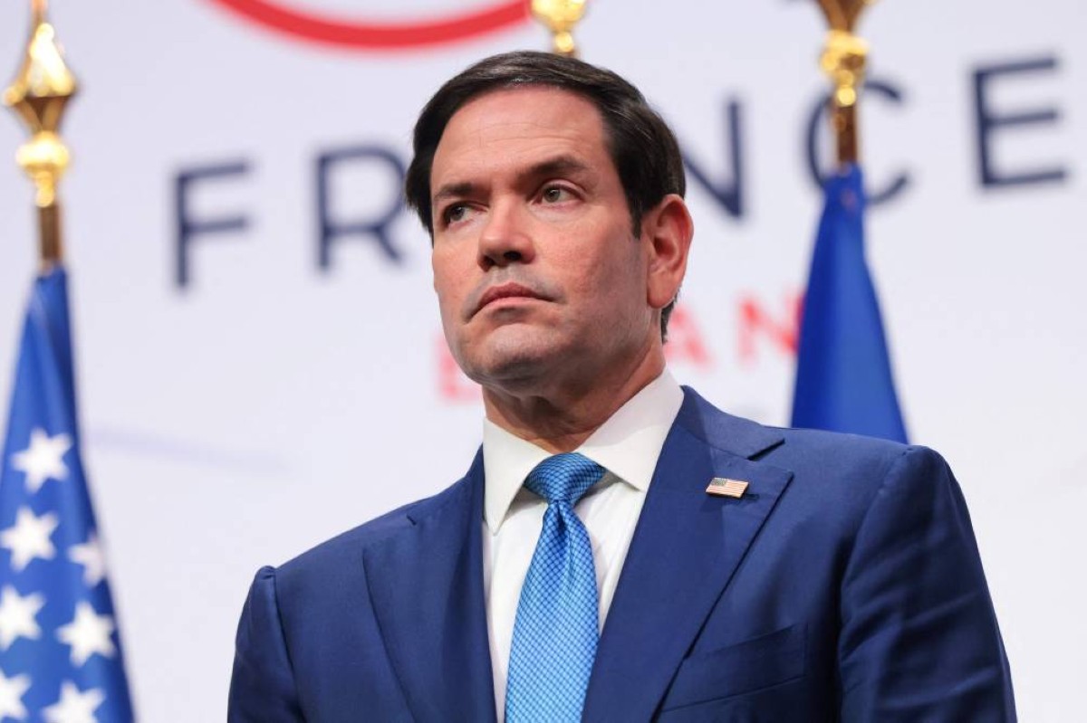 EVIAN-LES-BAINS, FRANCE - JUNE 17: U.S. Secretary of State Marco Rubio looks on as U.S. President Donald Trump speaks at a press conference during the G7 Leaders' Summit on June 17, 2026 in Evian-les-Bains, France. Leaders from the Group of 7 (G7) countries convened in Evian, France, near the Swiss border, for their annual summit to discuss challenges to peace and security for Ukraine and Europe, the situation in the Middle East, and other geopolitical issues. Anna Moneymaker/Getty Images/AFP (Photo by Anna Moneymaker / GETTY IMAGES NORTH AMERICA / Getty Images via AFP)