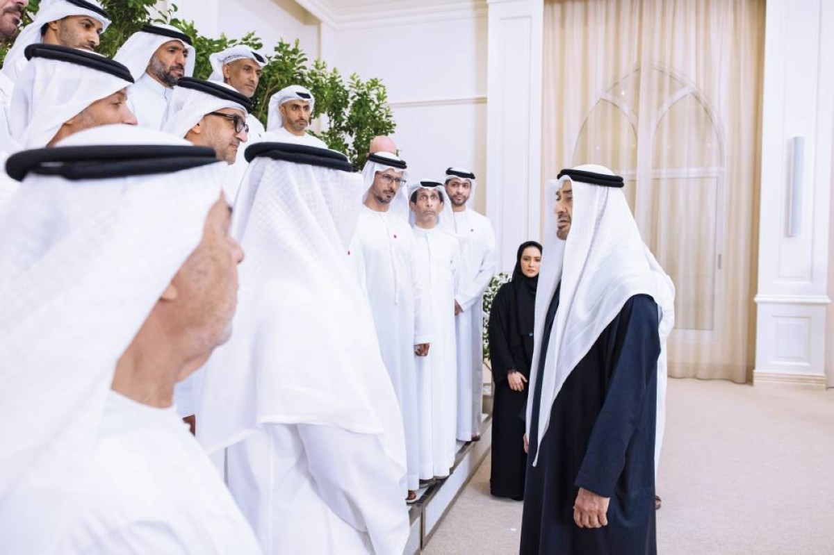سموه متحدثاً إلى وفد «أبوظبي للاستثمار»