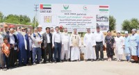 خلال وضع حجر الأساس لمشروع في طاجيكستان
