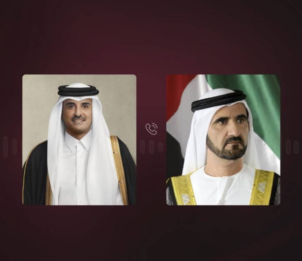 محمد بن راشد يعزي أمير قطر هاتفياً في وفاة الشيخ حمد بن خليفة آل ثاني