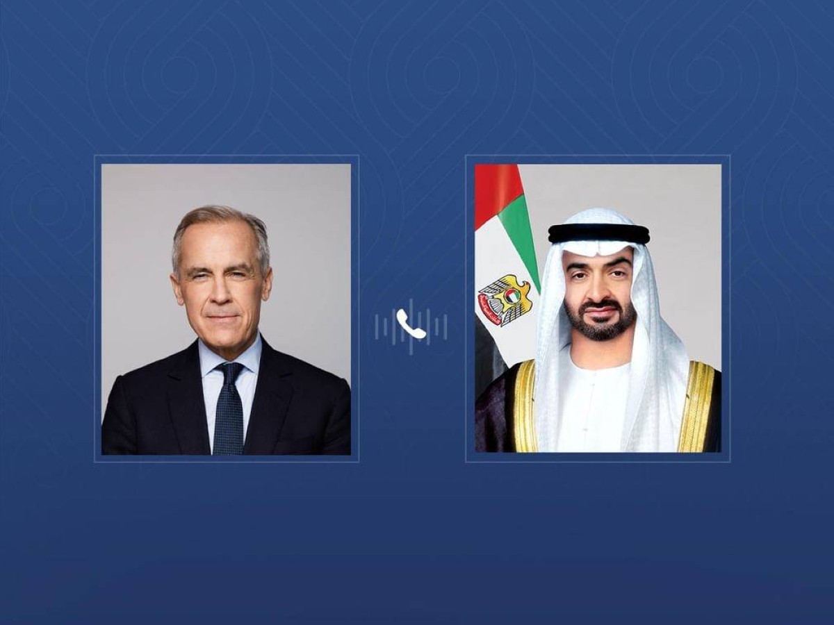 رئيس الدولة ورئيس وزراء كندا يبحثان خلال اتصال هاتفي علاقات التعاون والتطورات الإقليمية