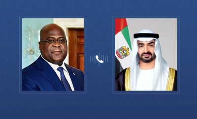 رئيس الدولة ورئيس الكونغو الديمقراطية يبحثان هاتفياً تعزيز التعاون بين البلدين