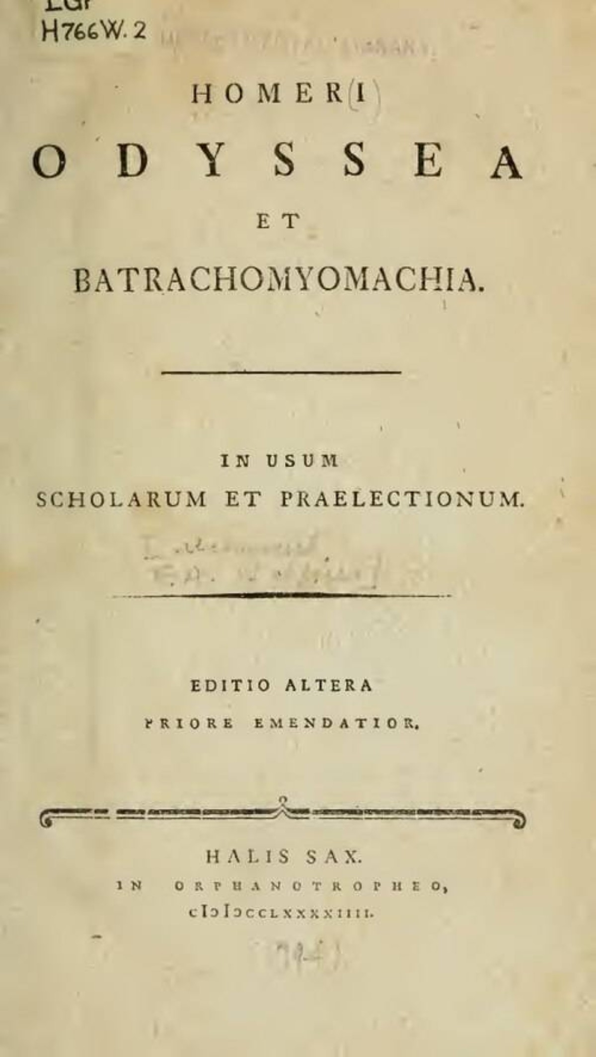نسخة من الأوديسة تعود لعام 1795م
