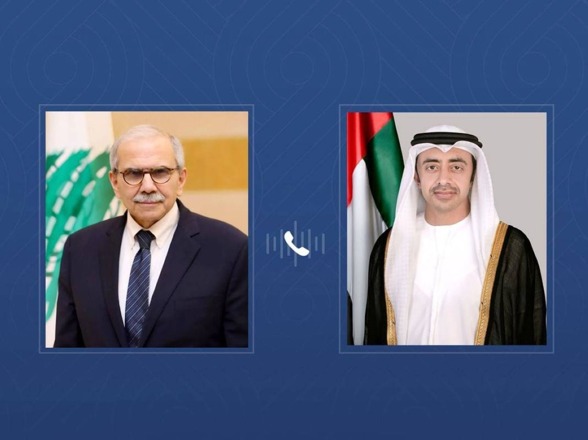 عبدالله بن زايد يتلقى اتصالاً هاتفياً من رئيس وزراء لبنان