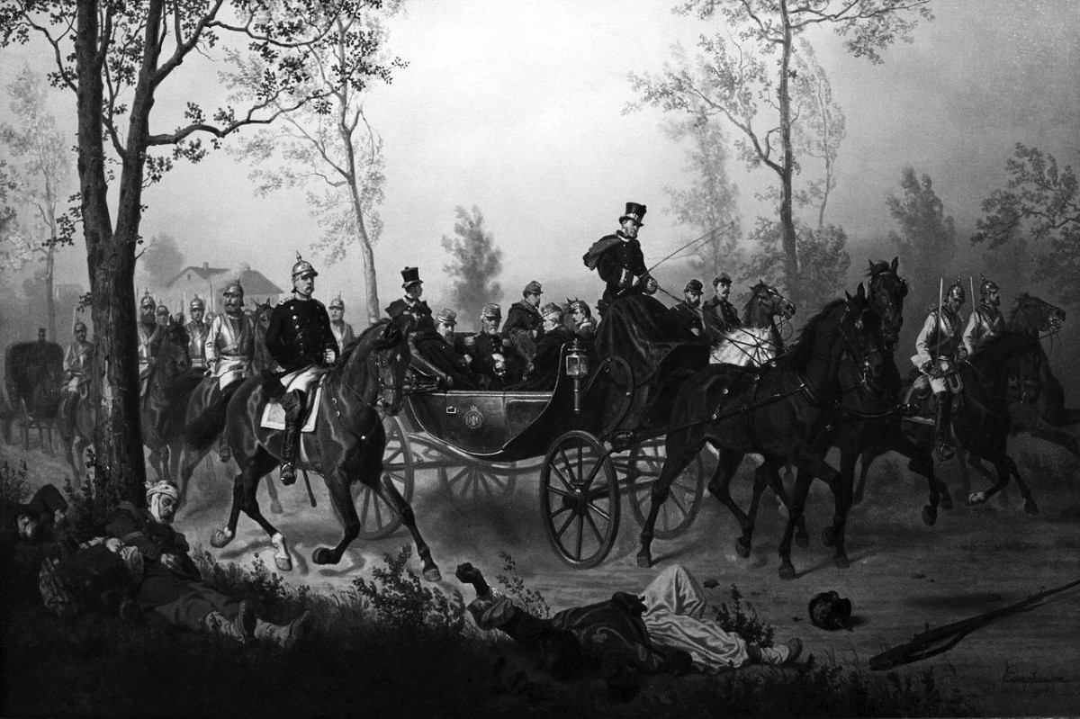 1870 - القوات البروسية تأسر إمبراطور فرنسا نابليون الثالث في معركة سيدان.