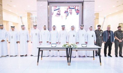 محمد المري وأحمد الشعيبي وجانب من حضور توقيع الاتفاقية