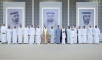 محمد بن راشد ومنصور بن زايد وحمدان بن محمد يحضرون أفراح المنصوري والغرير